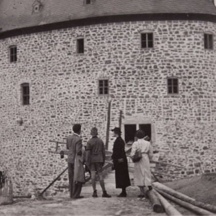 Historisches Bild Baustelle Burg