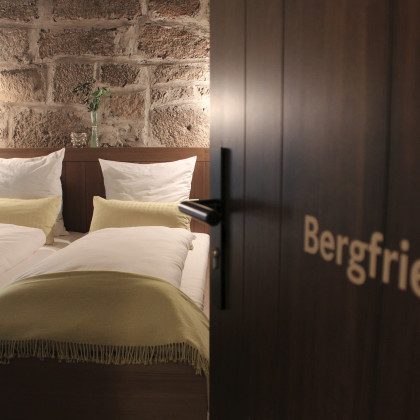 Doppelzimmer Bergfried in der Burg Falkenberg in der Oberpfalz